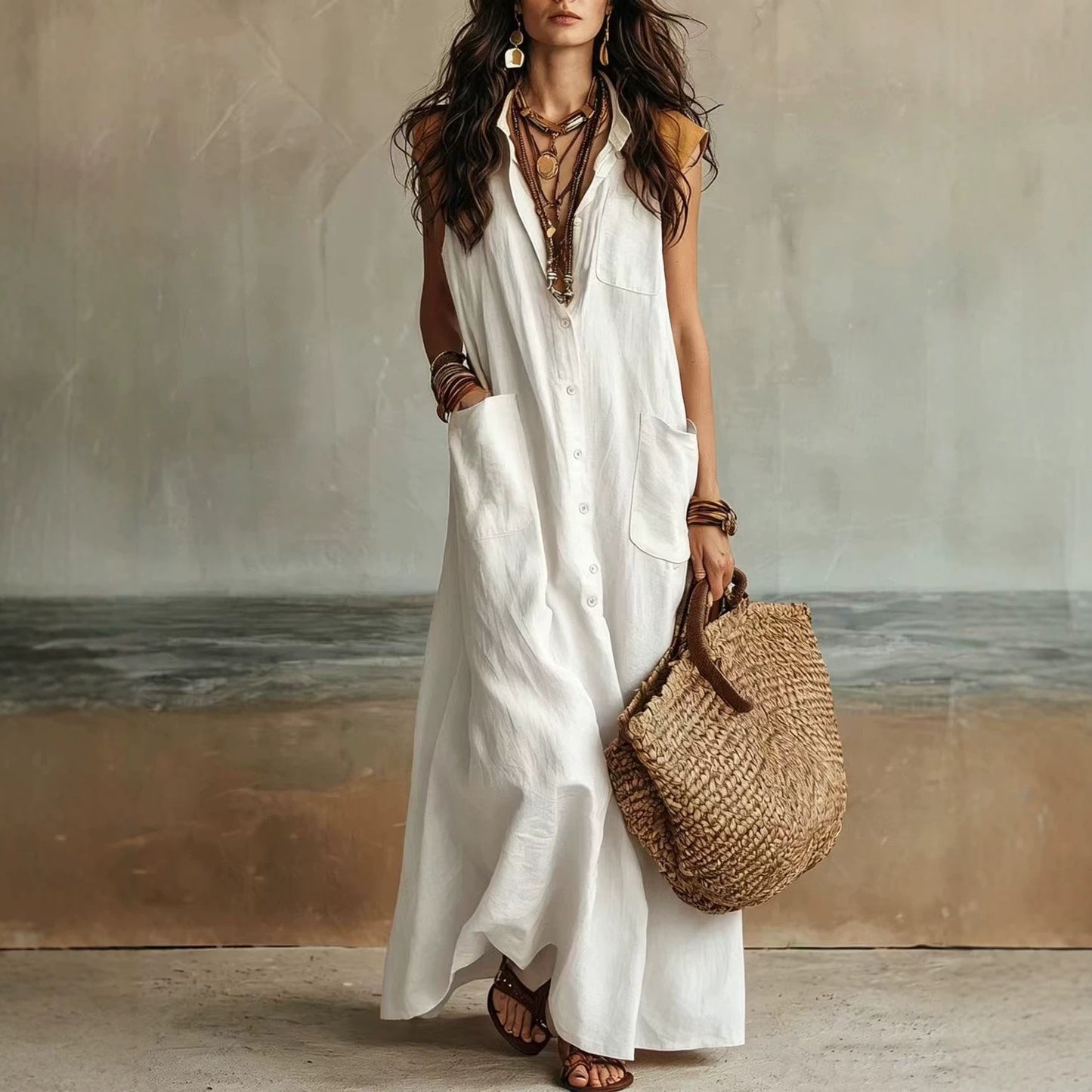 Summer Elegant Graceful Bohemian Vacation Loose Dress