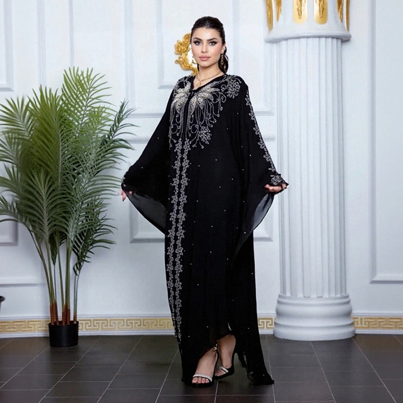 New Charming Slouchy Robe Rhinestone Dress Dresses