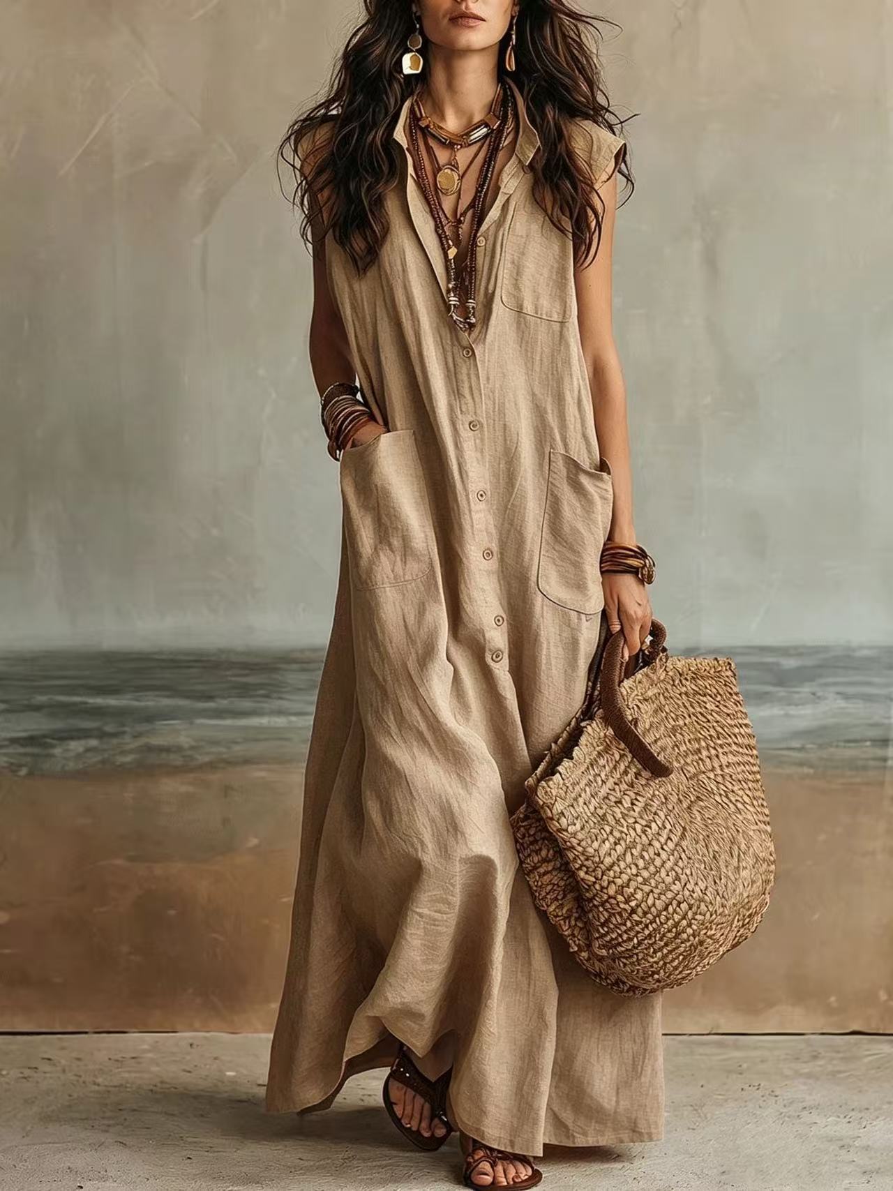 Summer Elegant Graceful Bohemian Vacation Loose Dress