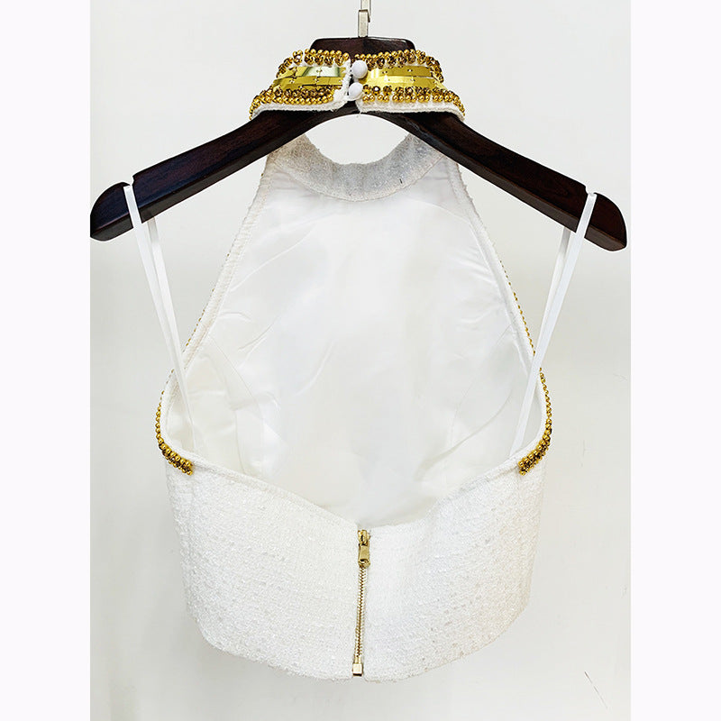Fashion Beautiful Bead Diamond Metal Sheet Fashion Casual Suit