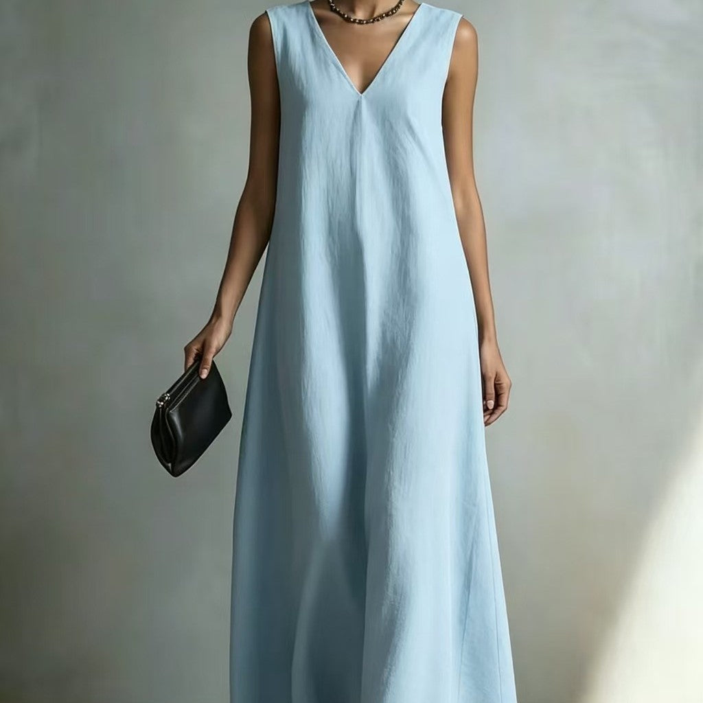 Women's Casual Elegant Fashion Sleeveless Solid Color Dress