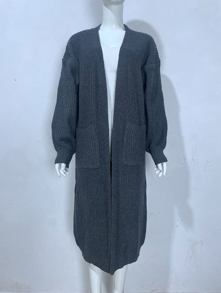 Women's Long Pocket Oversized Knit Loose Women's Sweater