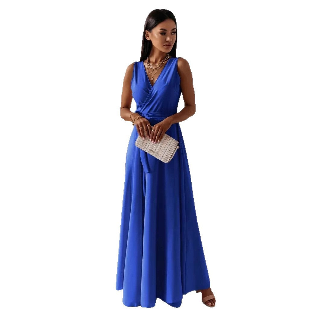 Women's Summer Tied Temperament Banquet Long Dress