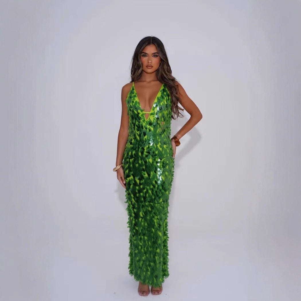 Sequins Sexy Dress Halter Party Ladies Dresses