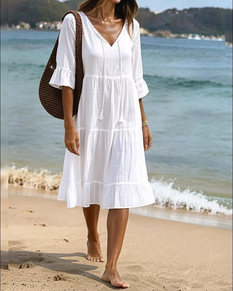 Women's Autumn Layered Fashion Loose Vacation Dress