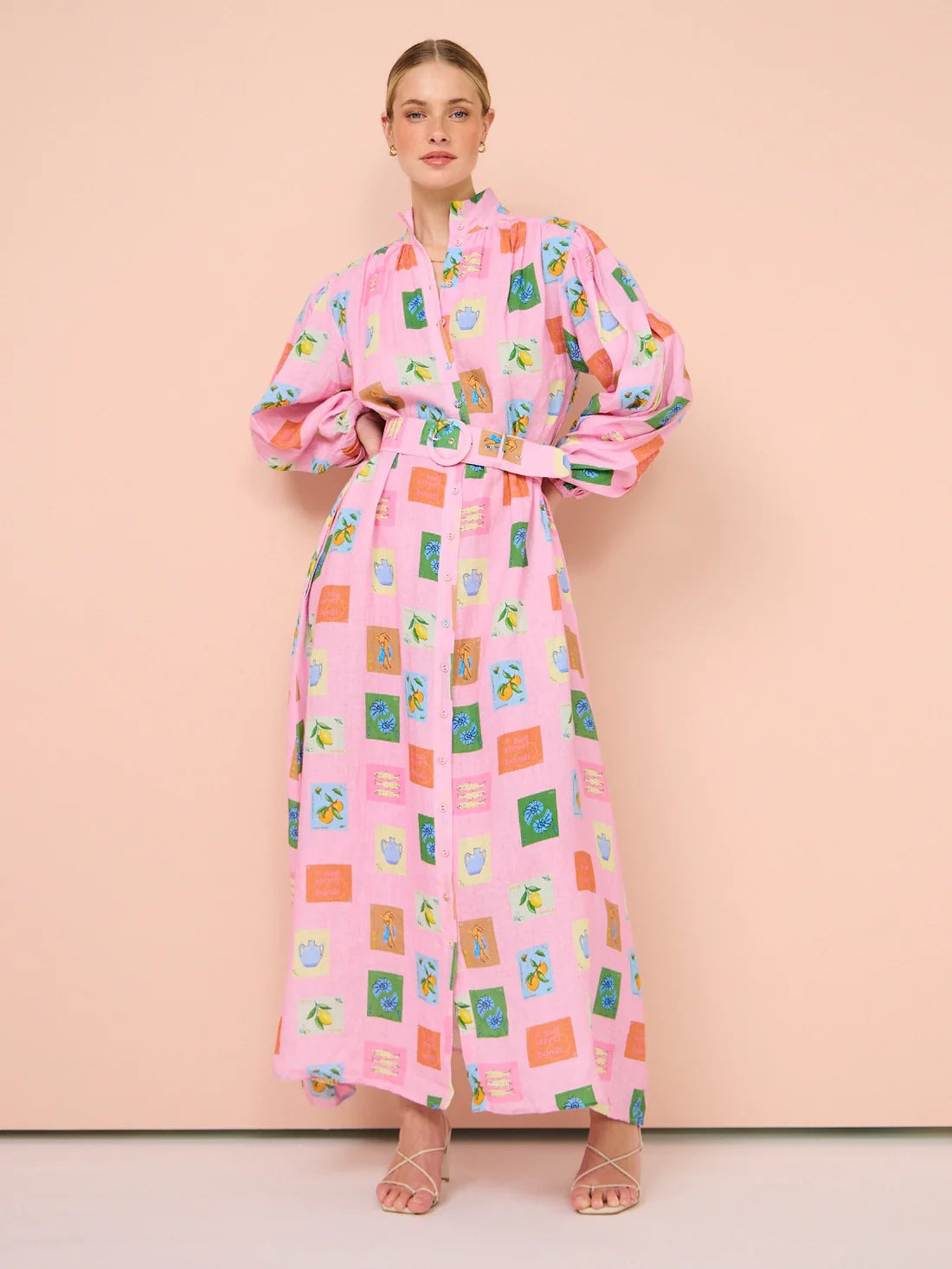 Long Casual Lantern Sleeve Fashion Printing Dresses