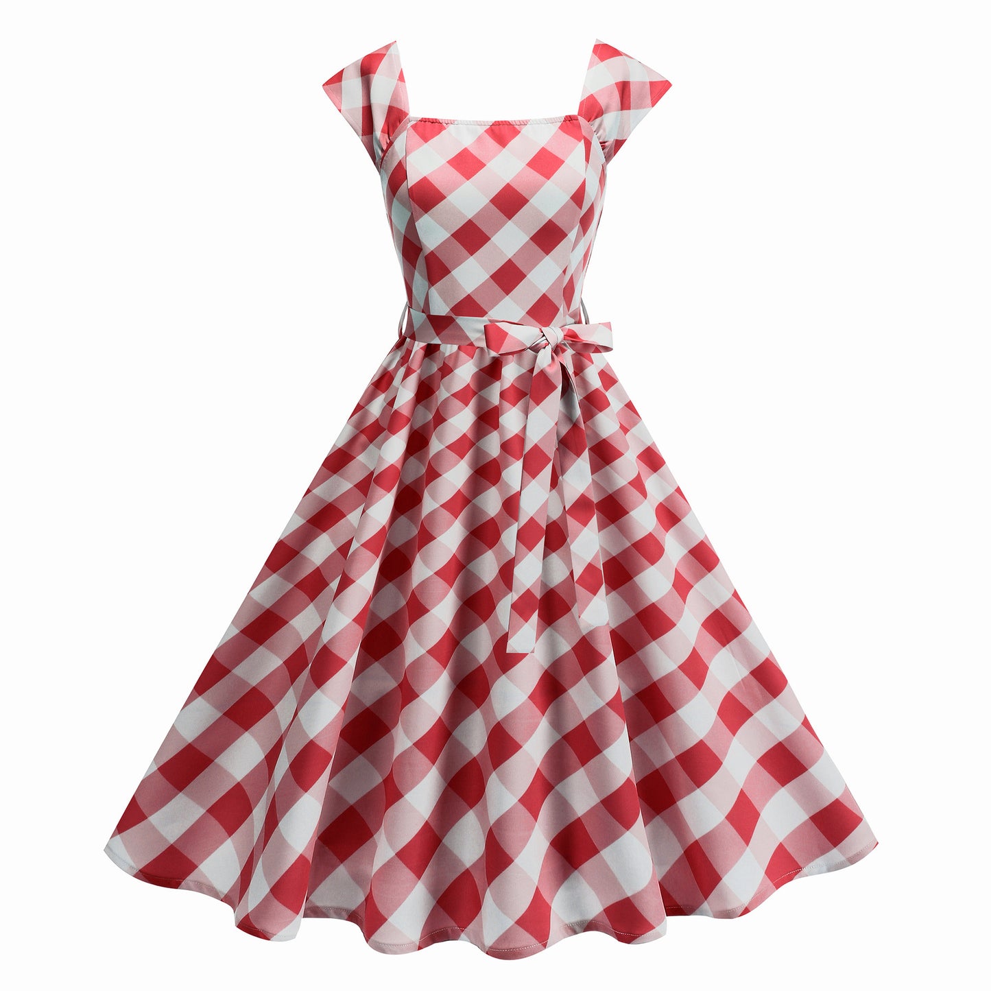 Women's Dress Plaid Large Swing Tube Summer Dresses