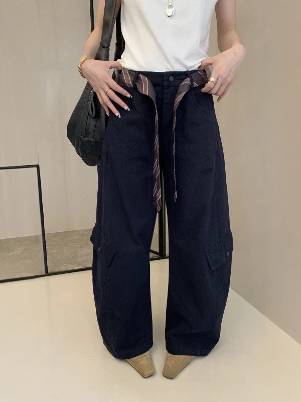 Italian Matchet Large Pocket Overalls Belt Jeans