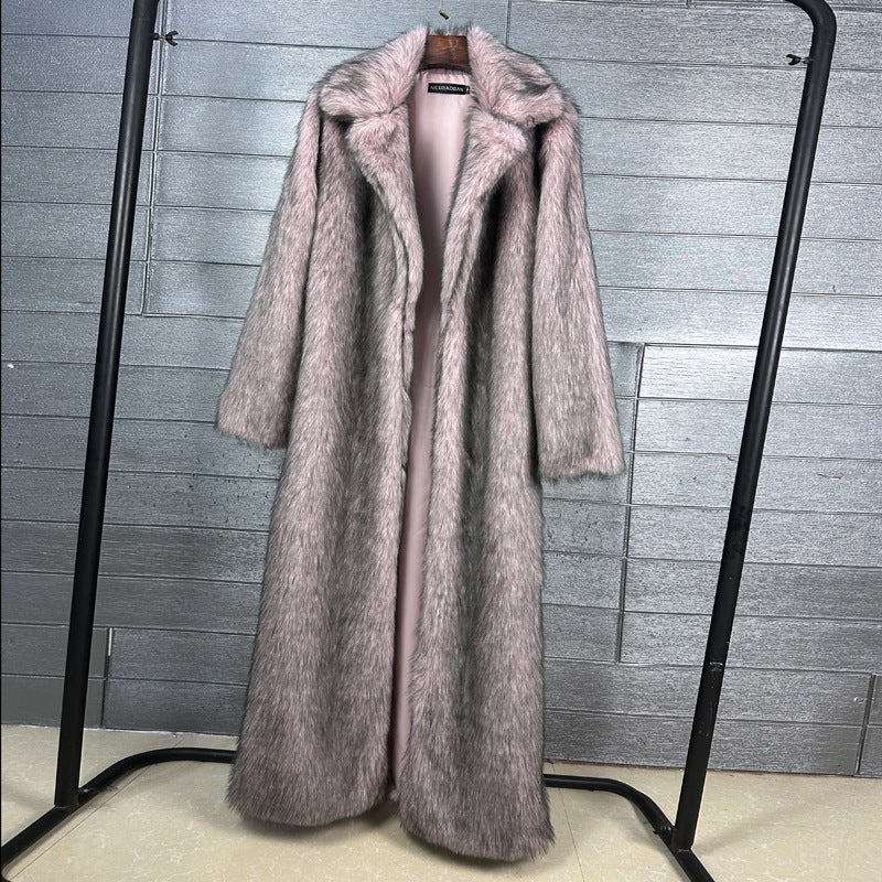 Women's Red Fox Imitation Furry Fur Extended Suits