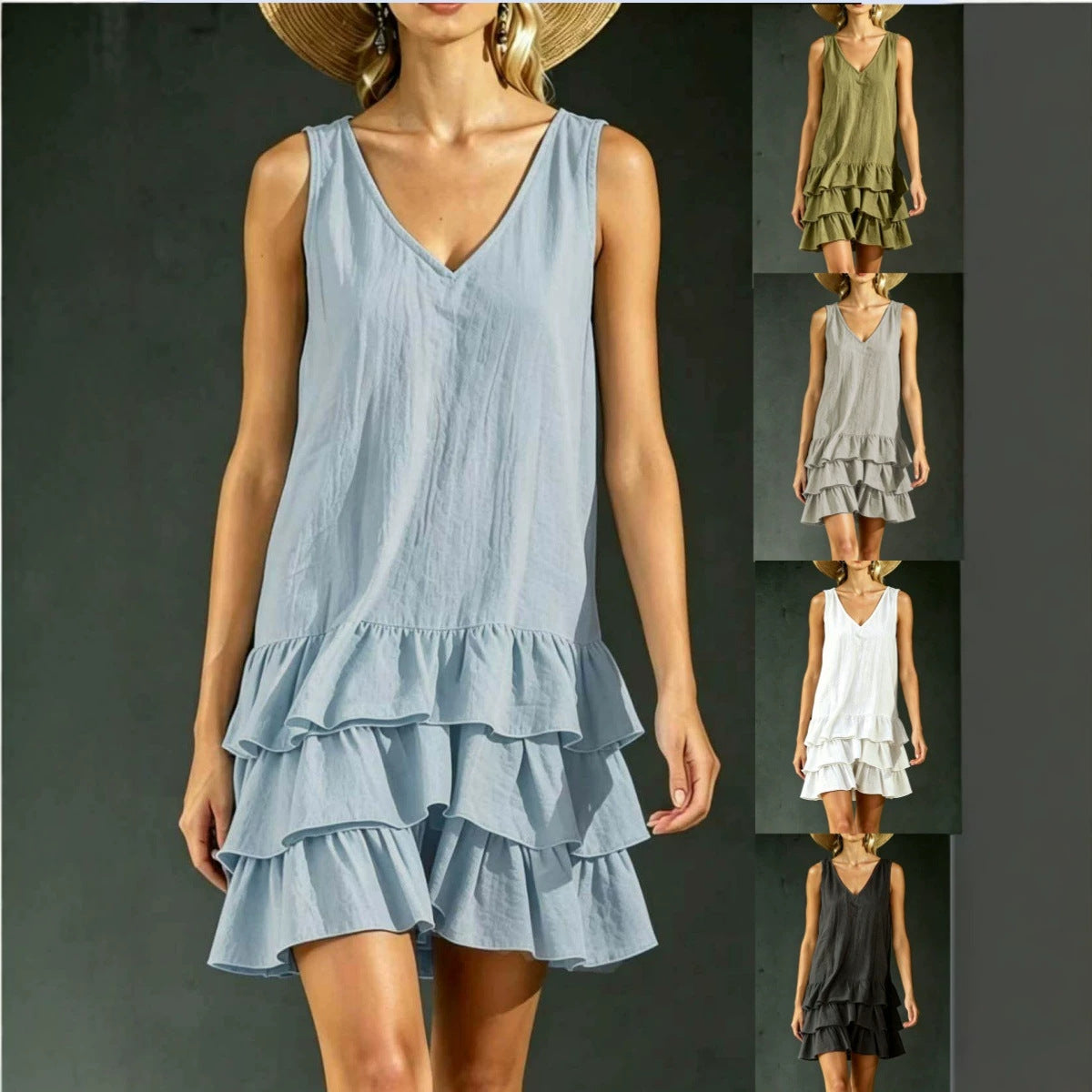 New Women's Summer Fashion Stitching Sleeveless Vests