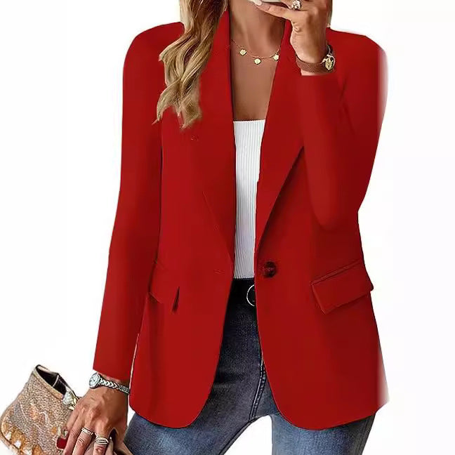 Autumn Long Sleeve Solid Color Multicolor Blazers