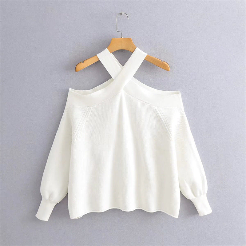 Women's Autumn Design Sense Loose Halter For Knitwear