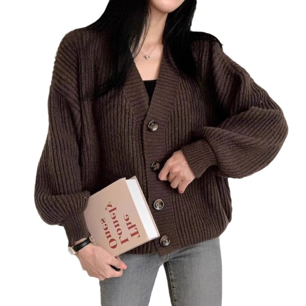 Versatile Loose Large Version Lazy Lantern Sleeve Warm Coats