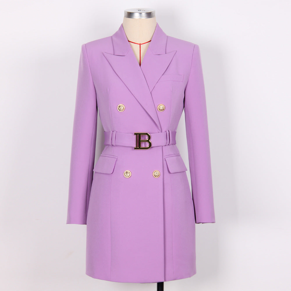 Quality Double Breasted Casual Solid Color Blazers