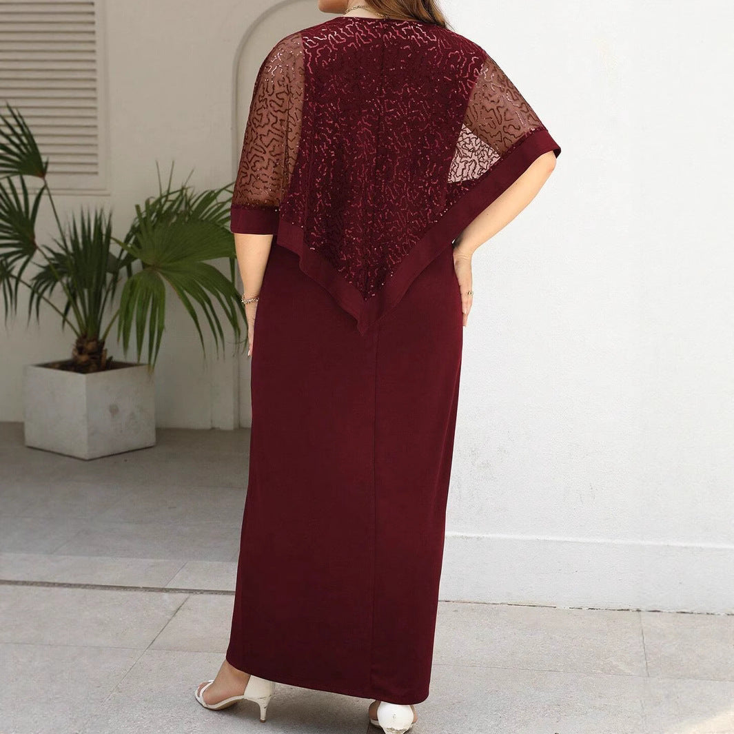 Women's Party Waist Batwing Sleeve Split Slimming Dresses