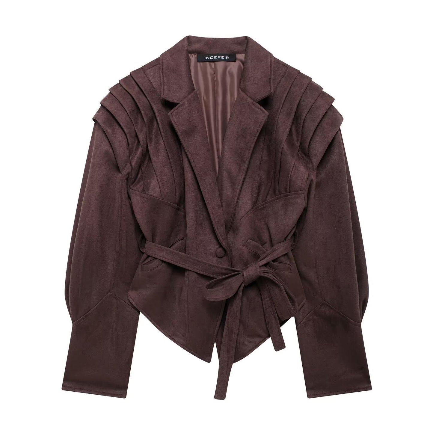 Women's Slouchy Street Fashion Waist Belt Jackets