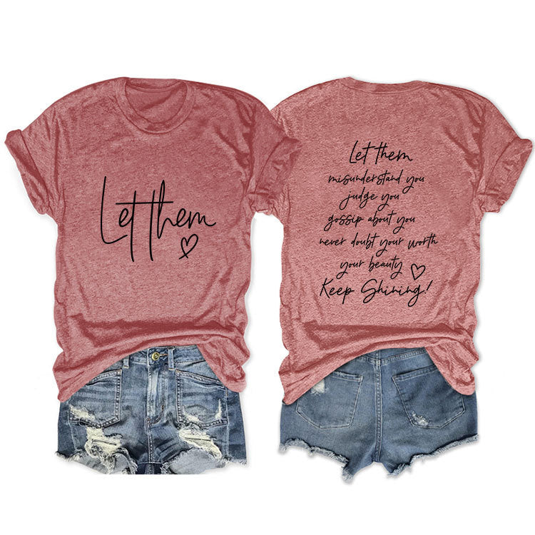 Casual Front Rear Printed Simple Sleeve Blouses