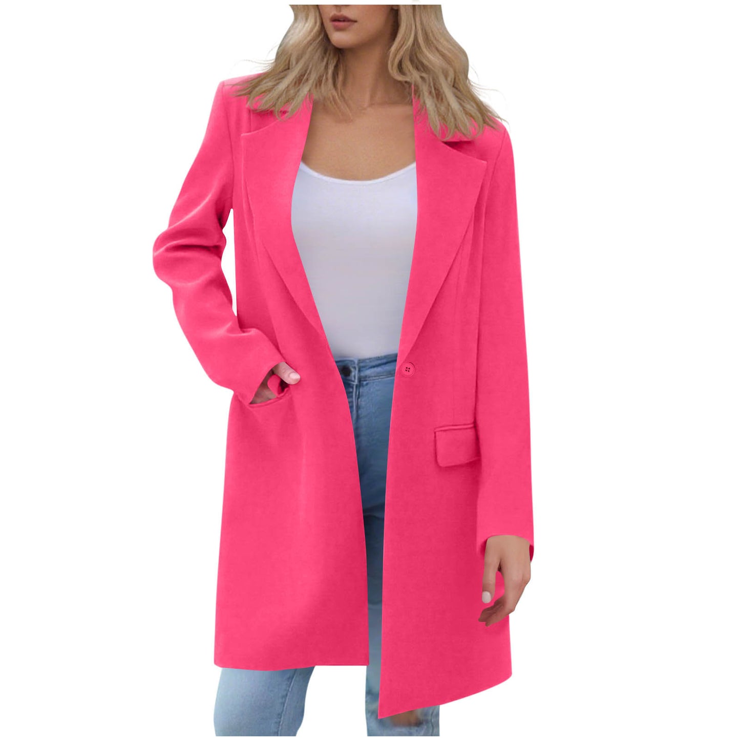 Women's Autumn Long Sleeve Solid Color Trench Coats