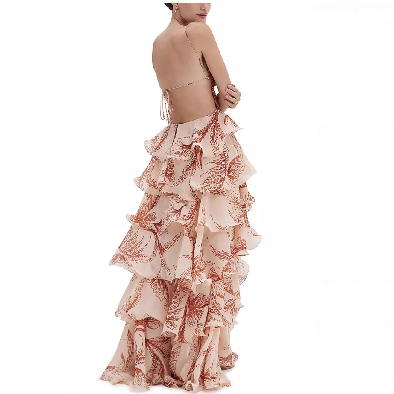 Women's Summer Fashion Ruffled Butterfly Dress Long Dresses