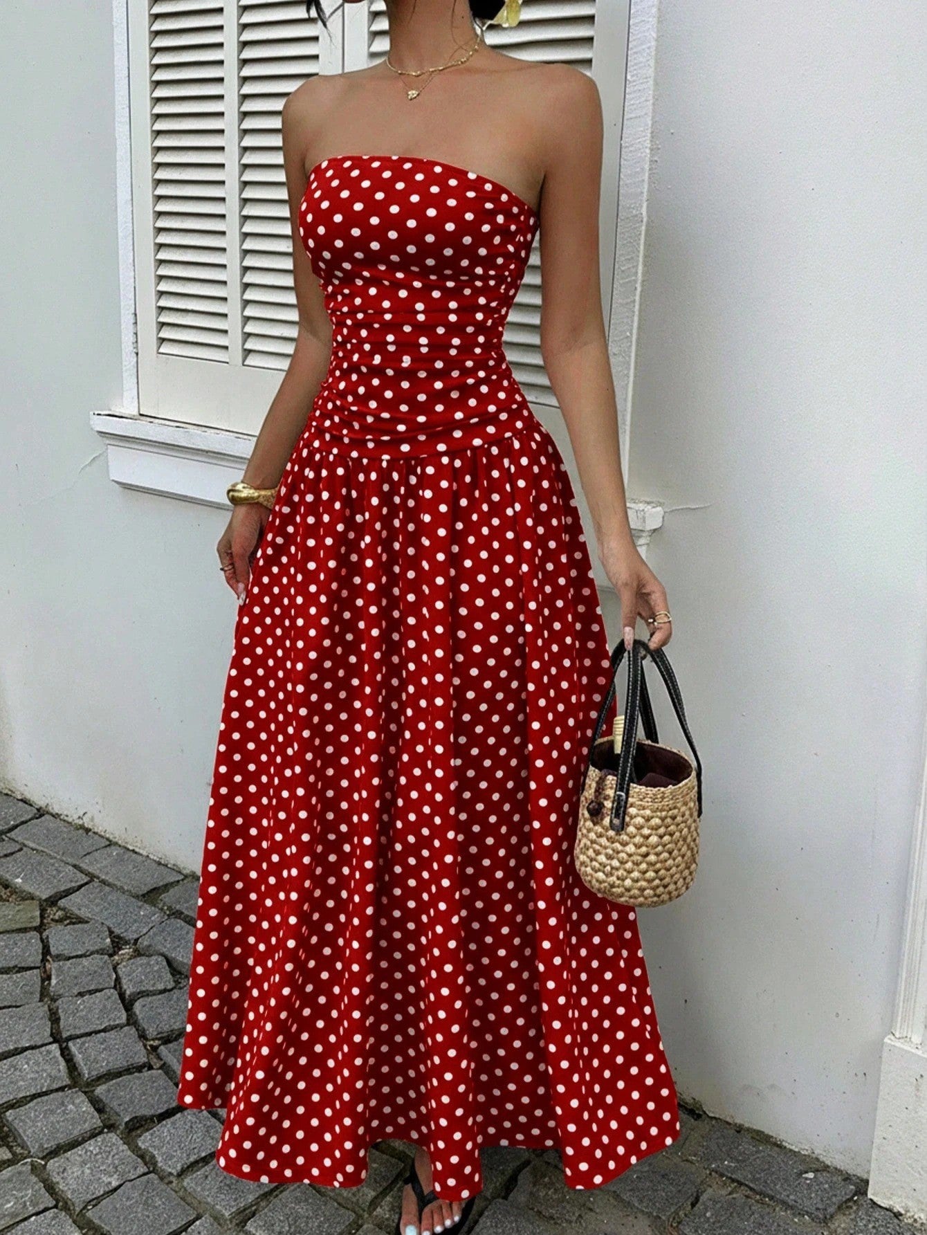Sexy Polka Dot Elegant Waist Slimming Dress