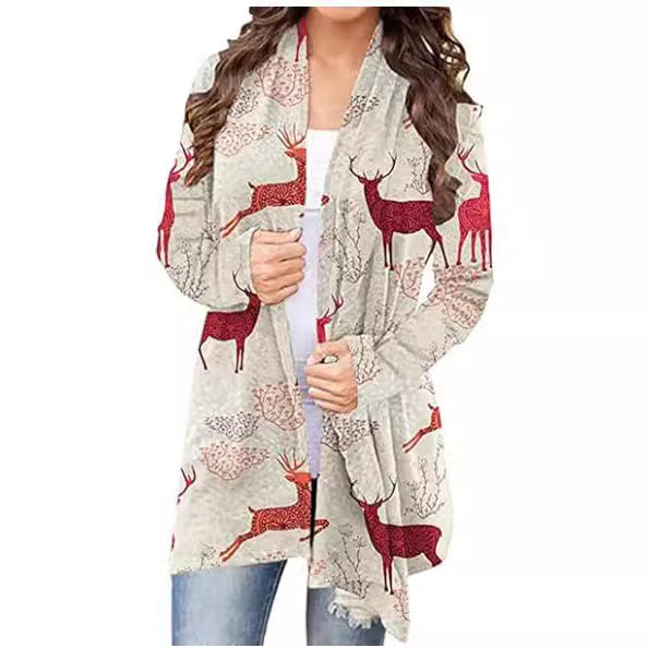 Women's Christmas Style Digital Printing Casual Long-sleeved Women's Sweater