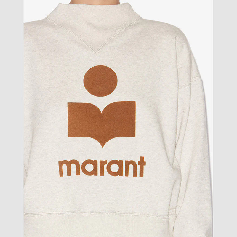 Women's American Niche Classic Flocking Thread Half Turtleneck Stand Sweaters