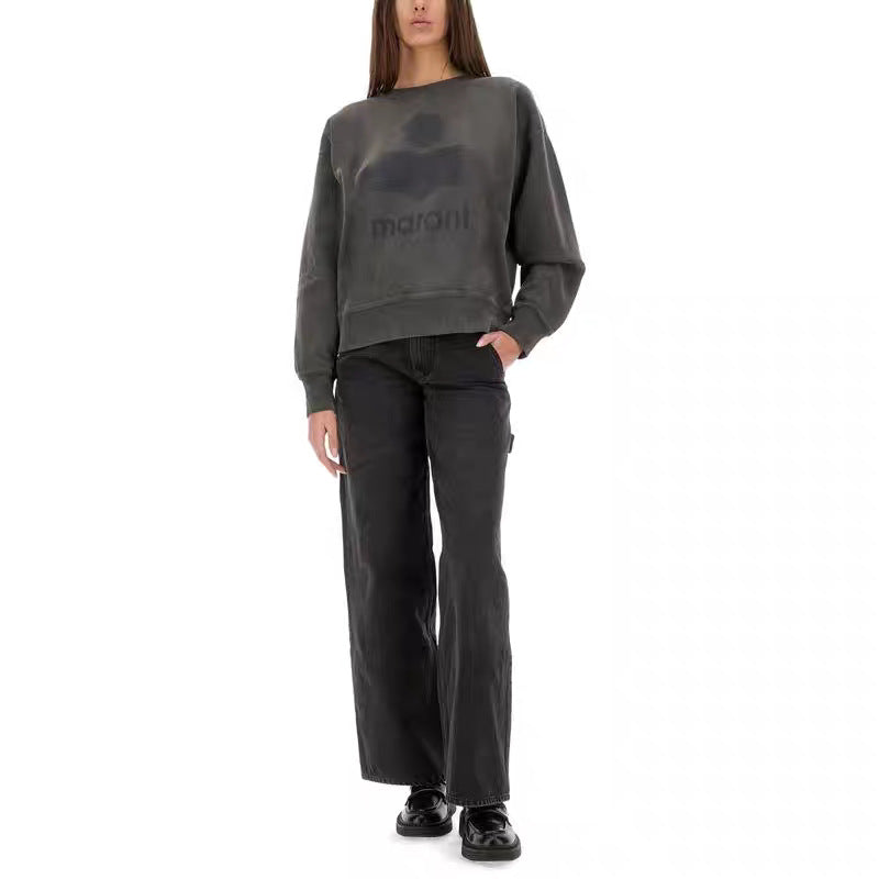 Women's North American Niche Classic Printing Washed Fried Color Distressed Sweaters