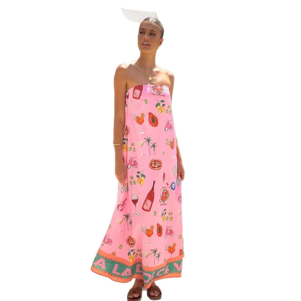 Temperament Casual Linen Vacation Style Tube Tops