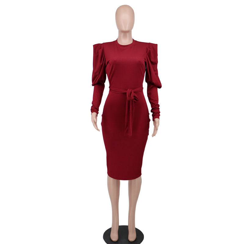 Women's Long-sleeved Autumn Elegant Slim Fit Petite Dress
