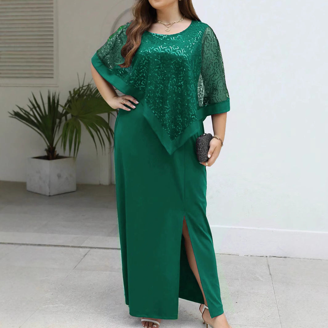 Women's Party Waist Batwing Sleeve Split Slimming Dresses