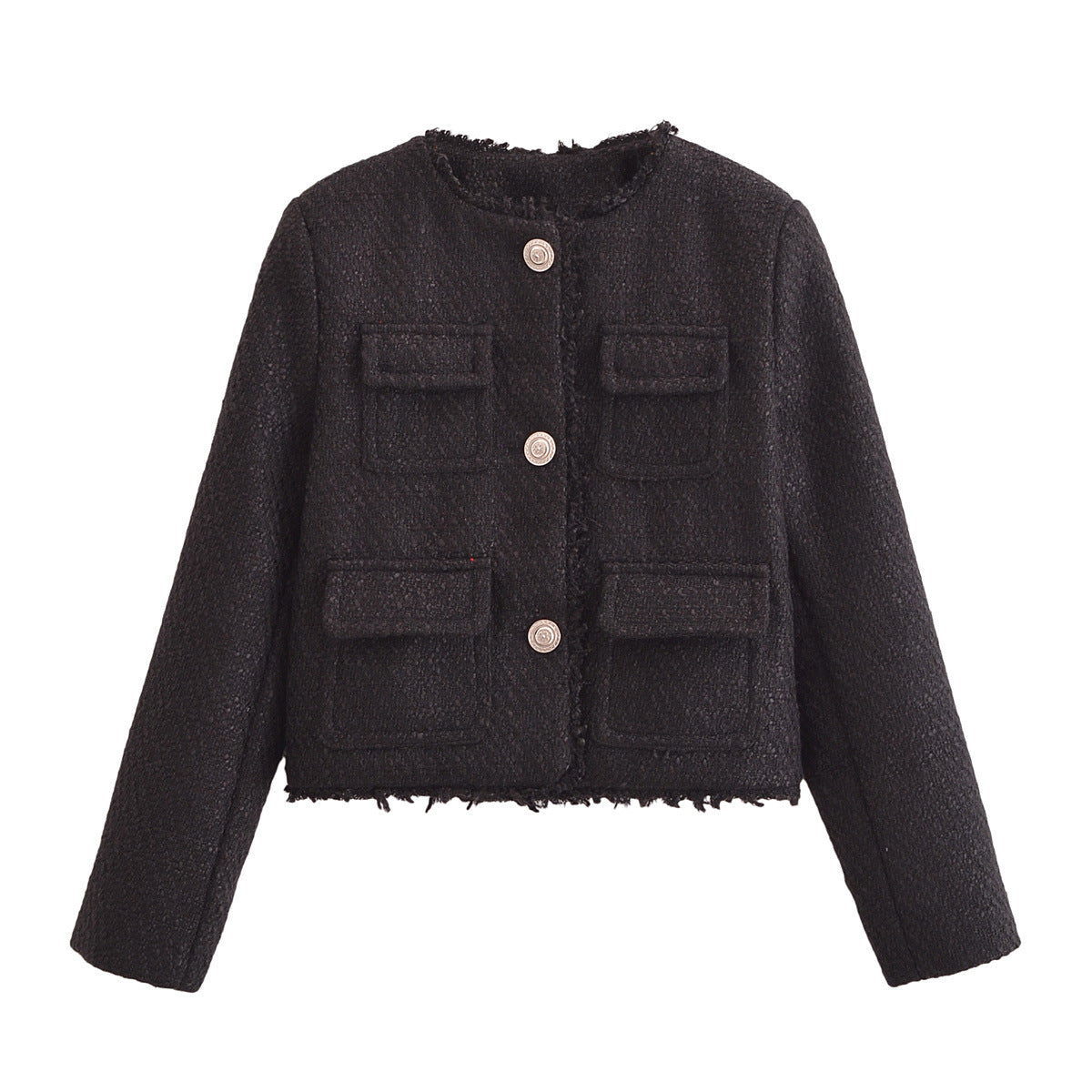 Women's Fashion Blended Tweed Gold Style Coats