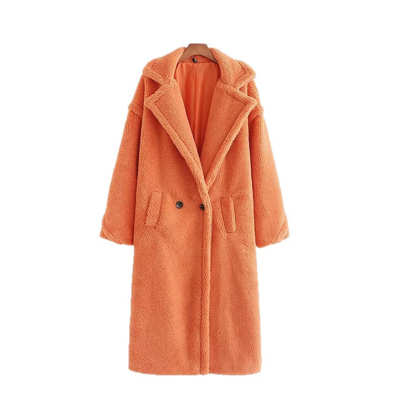 Women's Autumn Artificial Teddy Long-sleeved Thickened Thermal Coats
