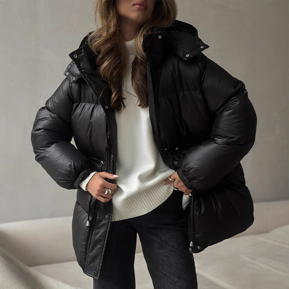 Comfortable Warm Stand Collar Drawstring Cotton Coats