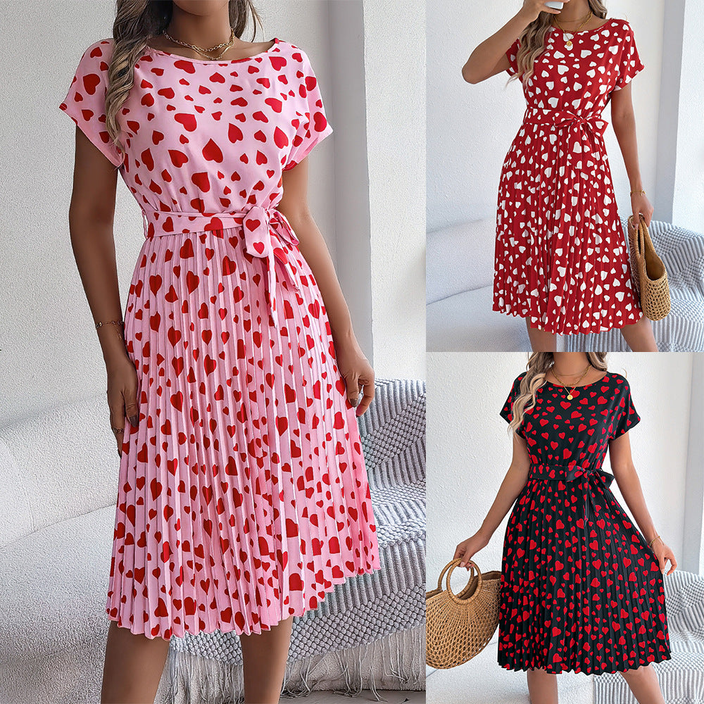 Women's Valentine's Day Gift Casual Contrast Color Love Sleeve Clothing
