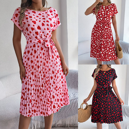 Women's Valentine's Day Gift Casual Contrast Color Love Sleeve Clothing