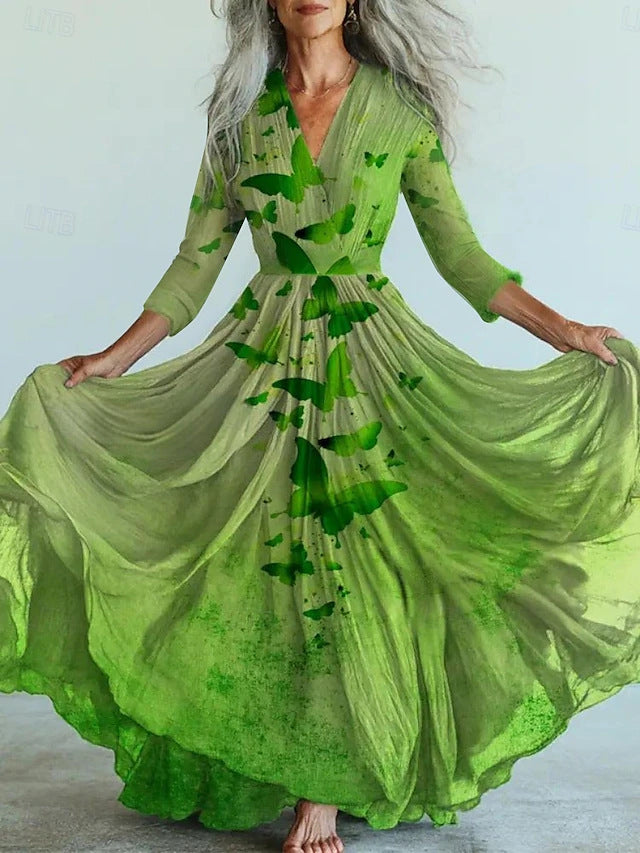 Long Sleeve Dress Bohemian Vacation Style Dresses