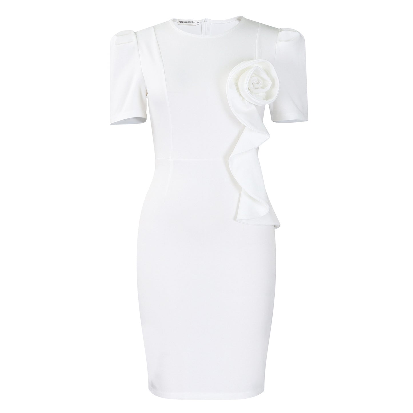 Women's Fashion Elegant Sheath Ol Ruffles Solid Color Sleeve Dress