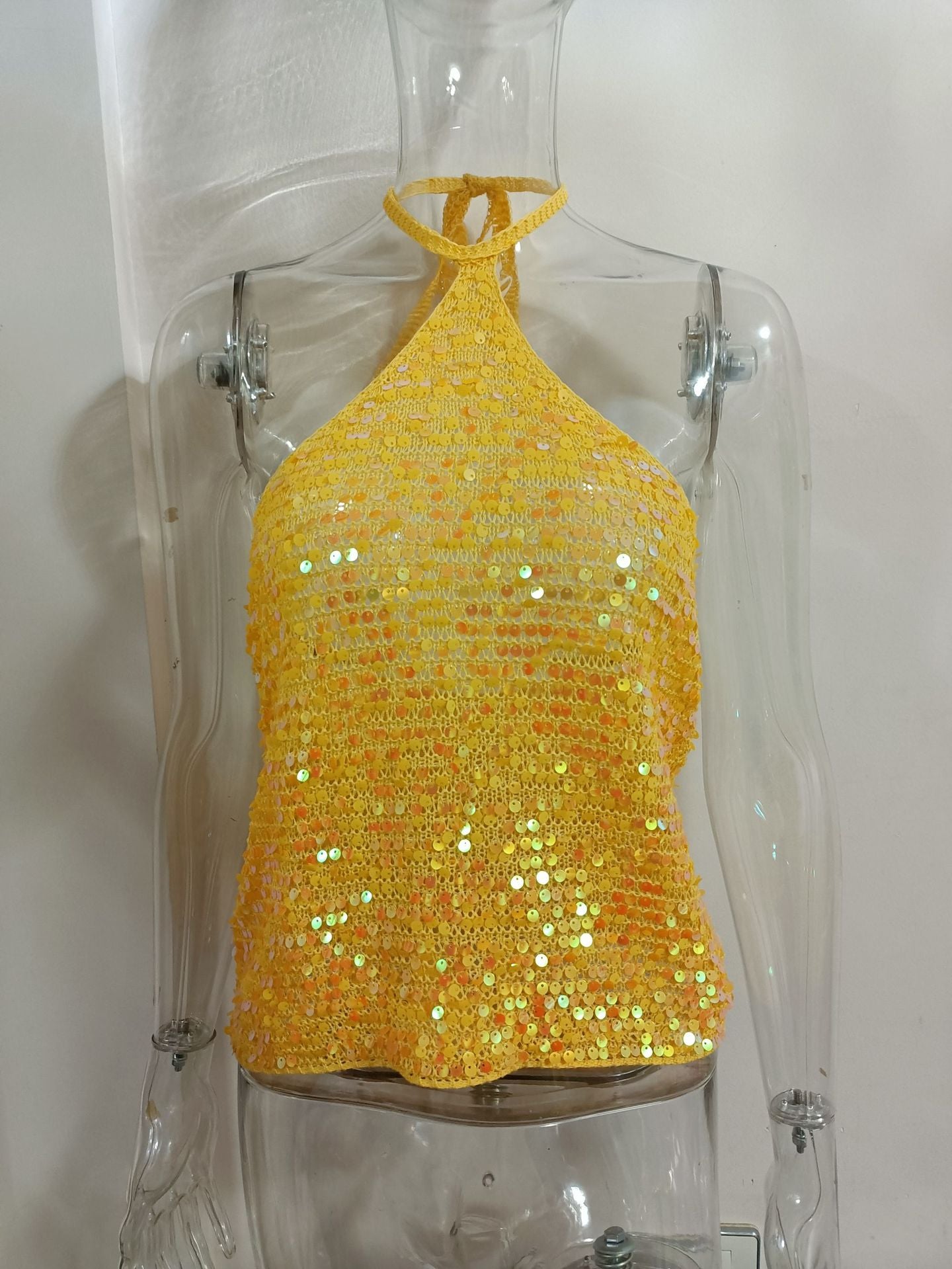 Women's Sexy Fashion Sequin Tube Nightclub High Tops