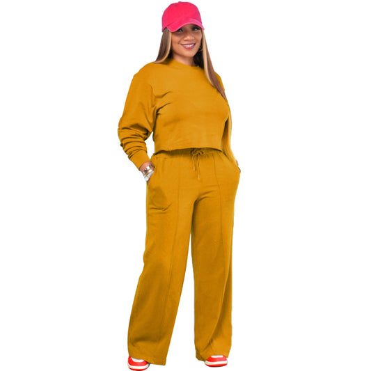 Classic Cute Straight Pocket Two-piece Set Suits