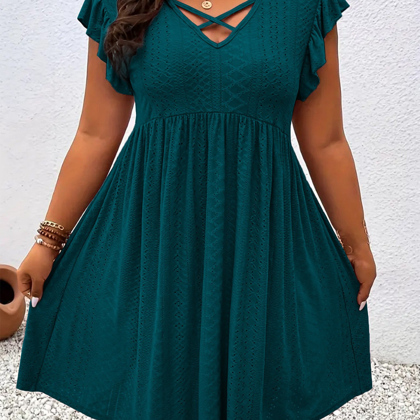 Women's Ruffle Sleeve Large Loose Slimming Hollow Skirts