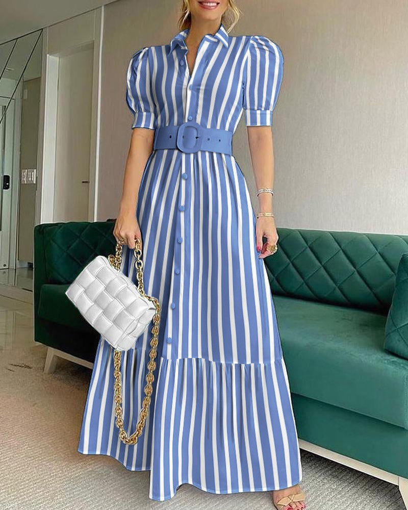 Summer High Waist Temperament Pure Color Dresses