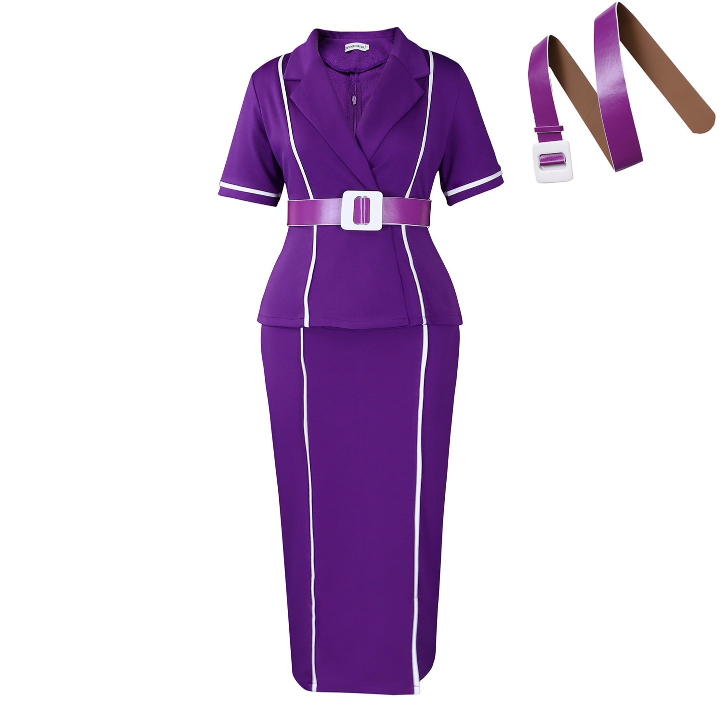 Women's Fashion Sleeve Collar High Waist Ruffles Dress