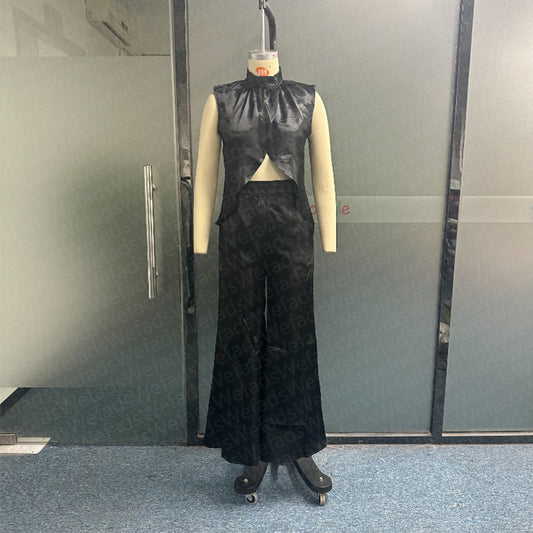 Summer Fashion Two-piece Slit Loose Bell-bottom Suits