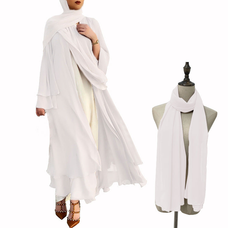 Chiffon Temperament Pure Color Nightgown With Dress