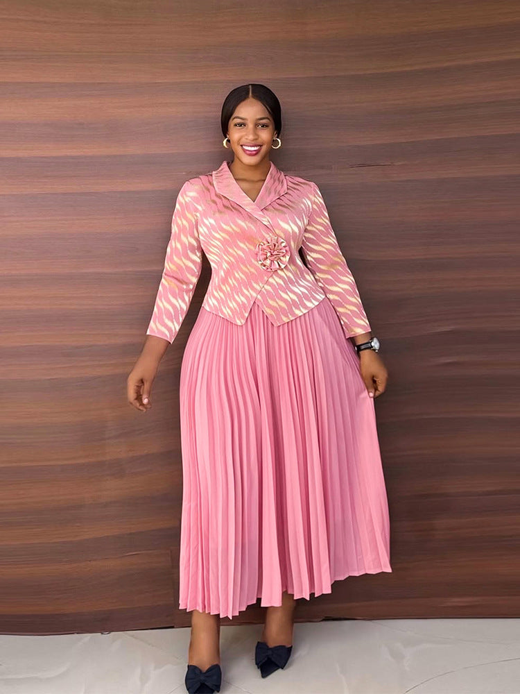 Women's Dress Lightly Mature Pleated Chiffon Printed Dresses