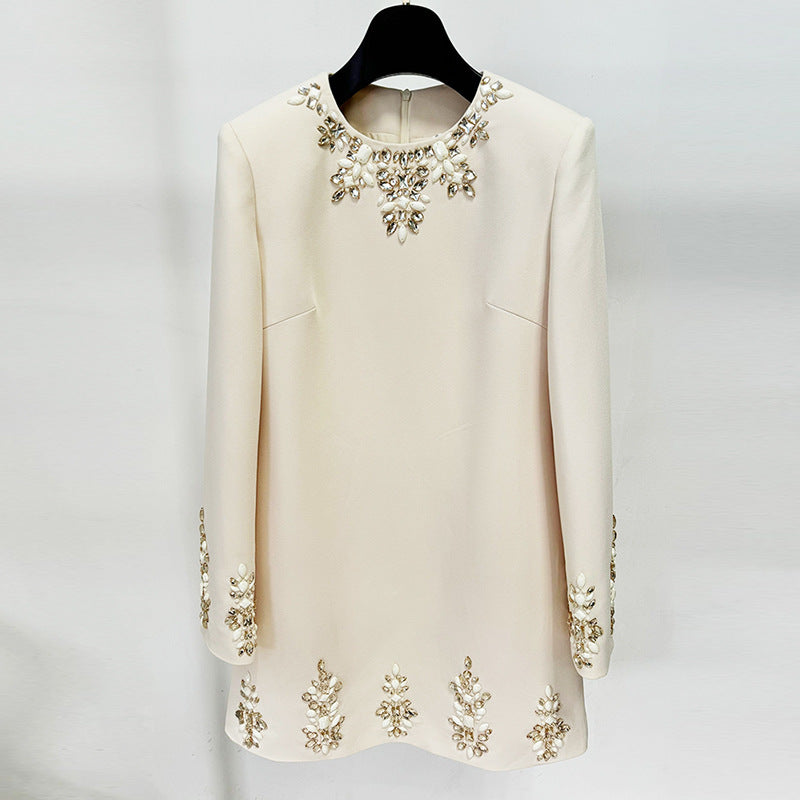 Graceful Fashionable Beads Rhinestones Long Sleeve Dresses