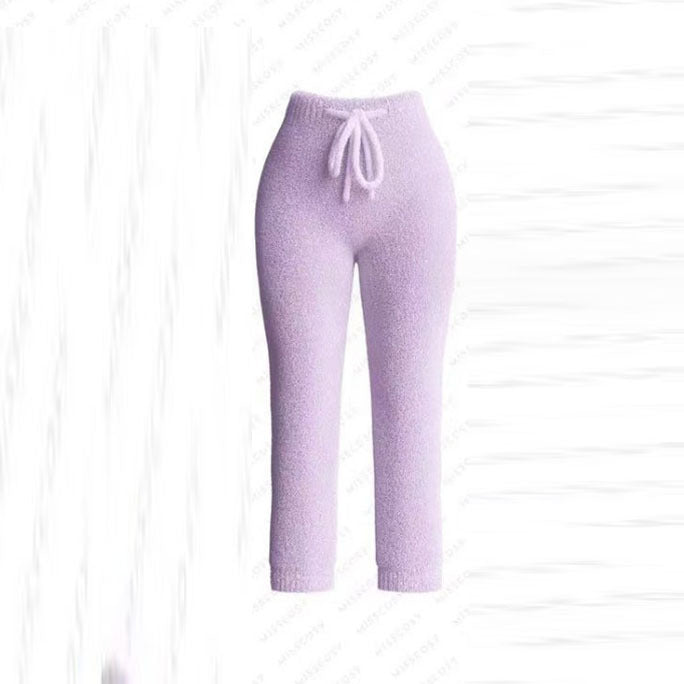 Knitted Plush Long Sleeve Three-piece Set Fashion Casual Suit