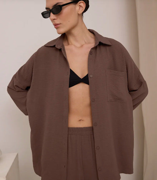 Unique Women's Solid Color Pocket Trousers Fashion Casual Suit