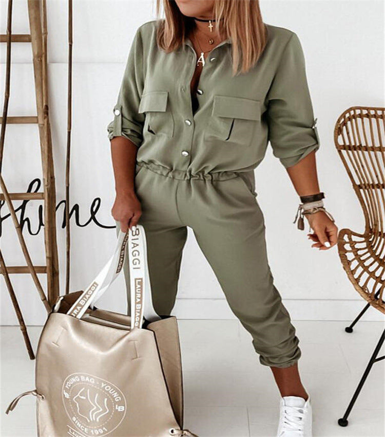 Women's Innovative Trendy Long Sleeve Tooling Jumpsuits