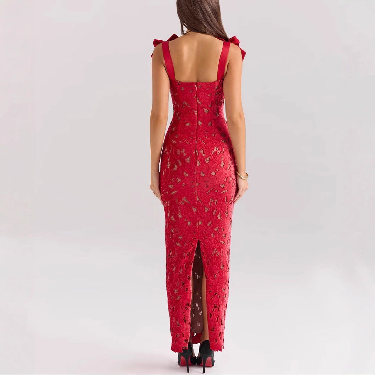 Women's Wear Sexy Lace Cutout Elegant Butterfly Bandage Suspender Dress
